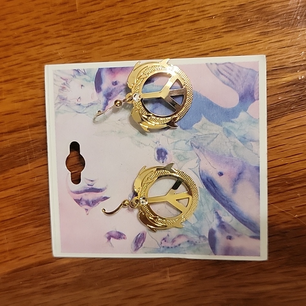 Peace Dolphin Earrings